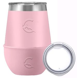 12OZ STAINLESS STEEL WINE W/ SILICONE SLEEVE (PINK)
